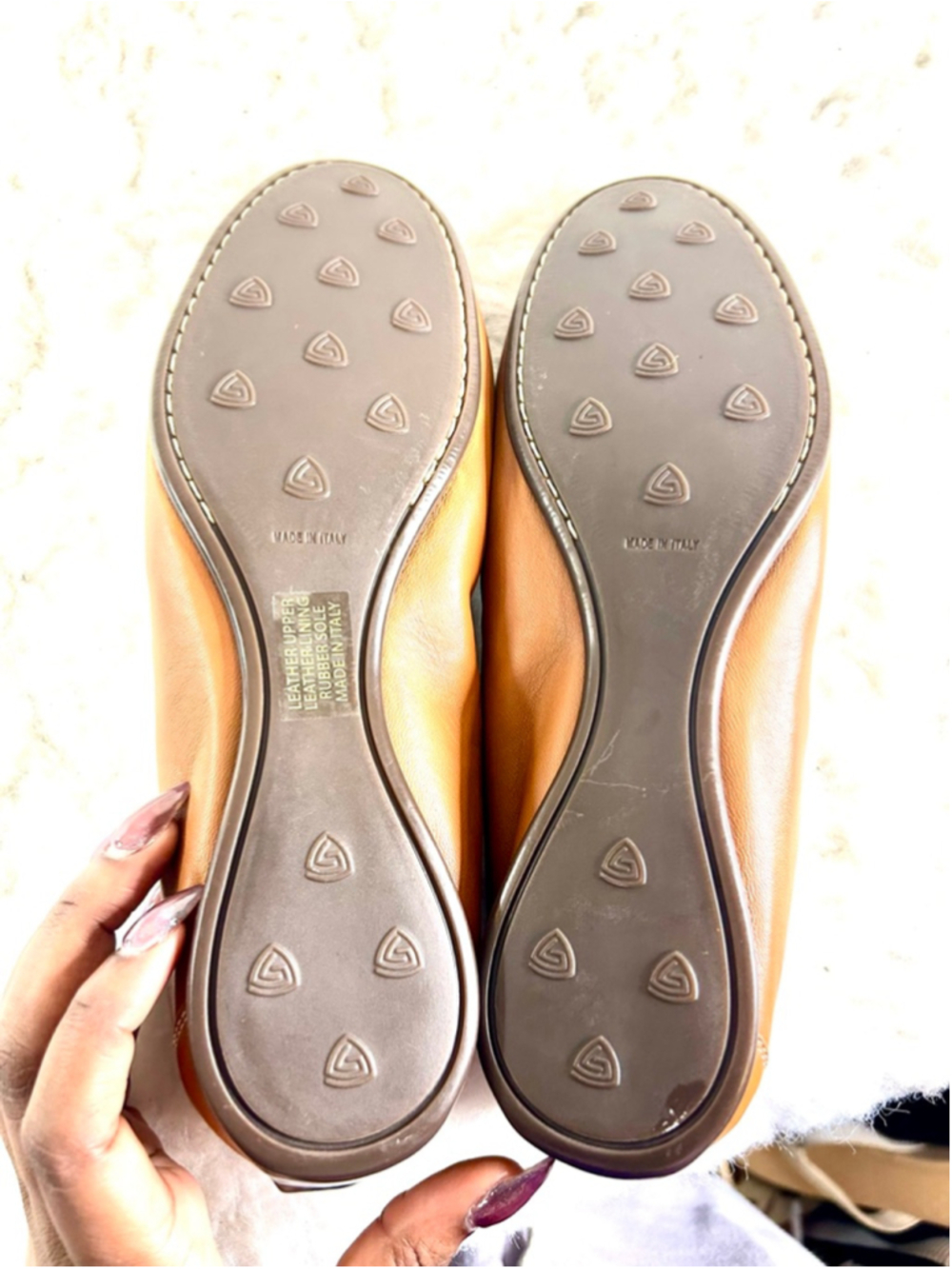 AGL Attilio Giusti Leombruni tan leather flats women size 40.5/10.5 - Picture 6 of 7